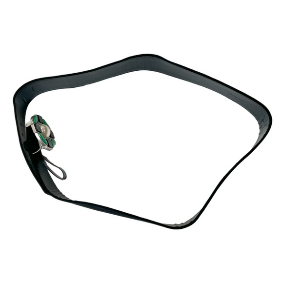 CHANEL RUNWAY Black Suede Green Gripoix Wide 2009A Belt main image 11